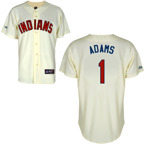 David Adams #1 Youth Baseball Jersey-Cleveland Indians Authentic Alternate 2 White Cool Base MLB Jersey